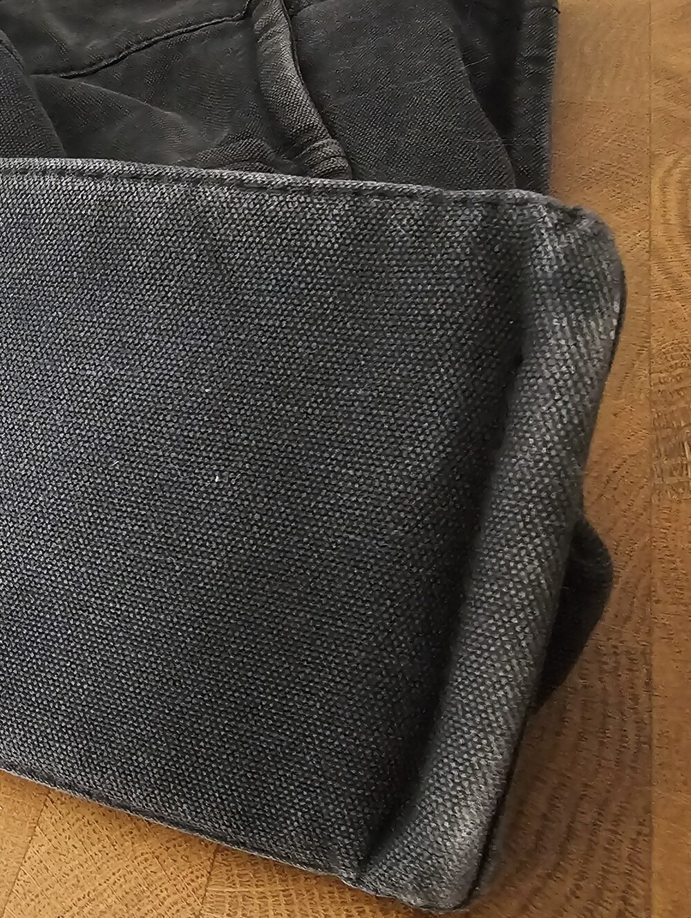 Authentic Hermès Vintage Fourre-Tout MM Canvas Tote Bag Black Gray - Picture 5 of 8